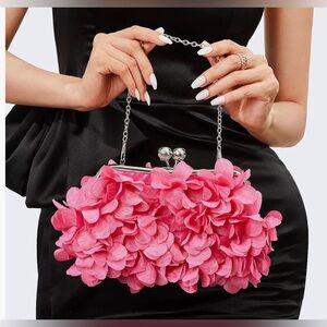 NWT Clutch Evening Bag Small Floral Purses with Chain, AVAILABLE IN MULTI COLORS